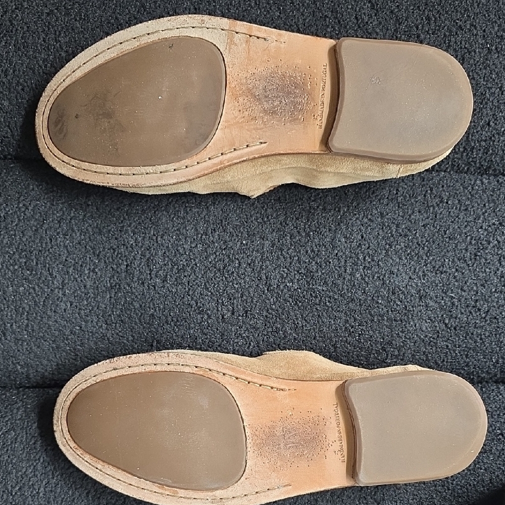 John Varvatos Men's Suede Loafers in Light Brown - Picture 4 of 6